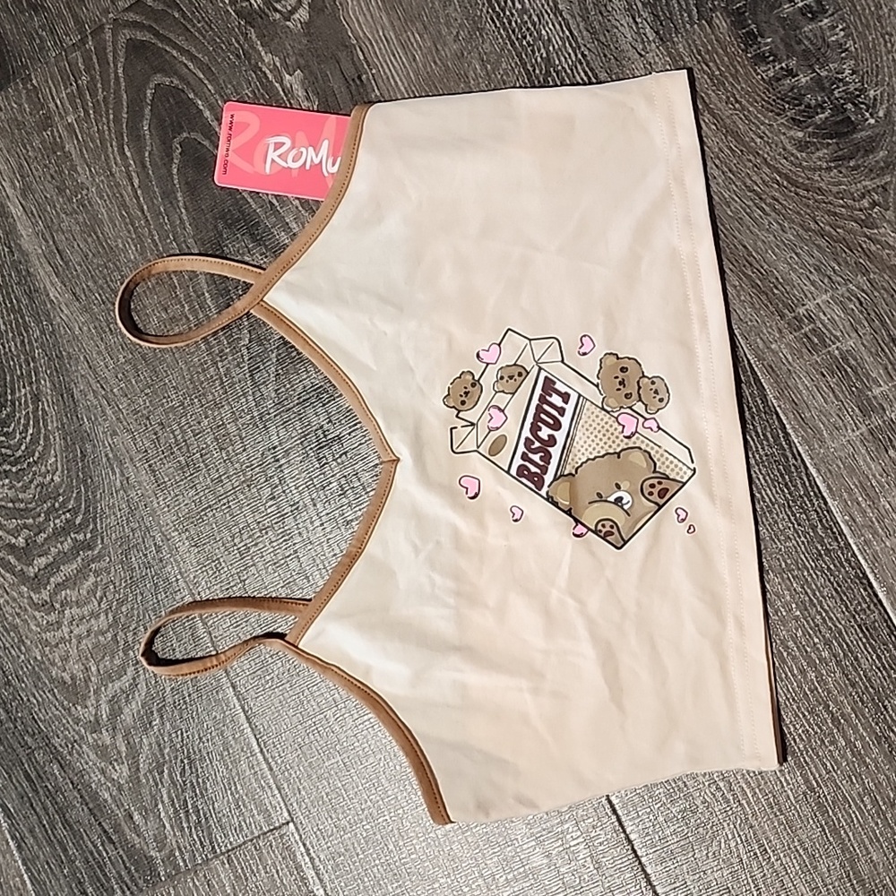 ❄️ Romwe 'kawaii - biscuit' Crop Top ❄️